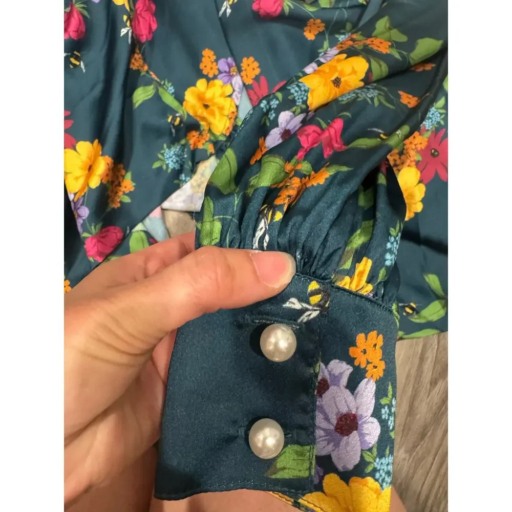 NWT BAACAL x Maxey Greene Floral Wrap Maxi Dress Plus Size 2 Sustainable Boho - Picture 10 of 14